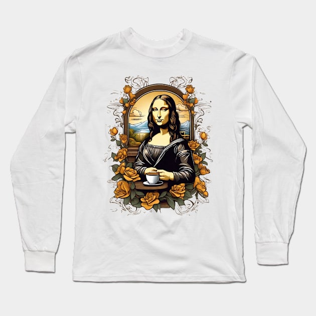 gioconda coffe Long Sleeve T-Shirt by Dandeliontattoo